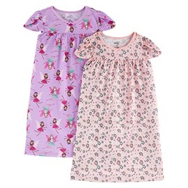 Simple Joys by Carter's Toddler Girls' Nightgowns, Pack of 2, Animal Print/Fairy, 2-3T