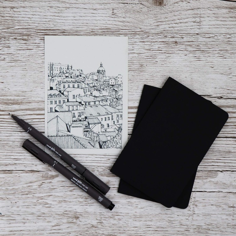 Uni Pin Fineliner Drawing Pen - Dark Grey Tone -