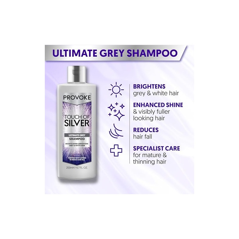 Provoke Touch of Silver Shampoo 200ml | For silver, white