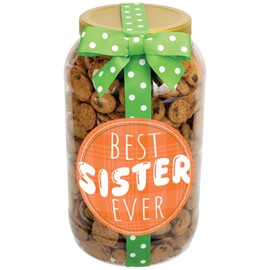 100 North Oh Sugar! Sweets! Delicious Mini Chocolate Chip Cookies in 1 Gallon Giftable Decorative Jar Container, Best Sister Ever