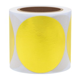 Hybsk Gold Direct Thermal Labels for Shipping, Barcodes, Address, Compatible with Rollo Label Printer & Zebra Desktop Printers (2" Round)