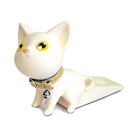 Door Stopper, Elastic Rubber Cute, Shiba Inu, Door, Interior, Earthquakeproof Stopper, Fall Prevention, Door Holder, Entryway, Rat Shape, Cat Shape, Suitable for Indoor Use, HP0101 (White, Cat)