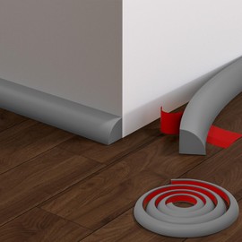 Flexible Quarter Round Molding, 39 Inch Peel and Stick Rubber Quarter Round Trim Molding with Self Adhesive, Waterproof Bendable Molding Trim for Wall Edge Corner,Staircase Cabinet Edge,Grey