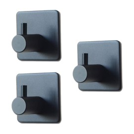 Adhesive Hooks, Stick on Wall Adhesive Hangers Heavy Duty Wall Hangers Stainless Steel Towel Coat Clothes Hooks Sticky Hooks for Kitchen Bathroom Home Door Key Robe(3 Pack)