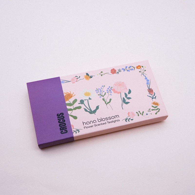 Assorted 8 Crocus Flower Scented Tealights with Neroli Essential Oil