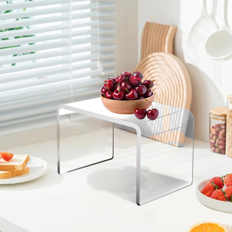 Jusalpha Heavy Duty Acrylic Shower Stool, Clear Acrylic Stands for