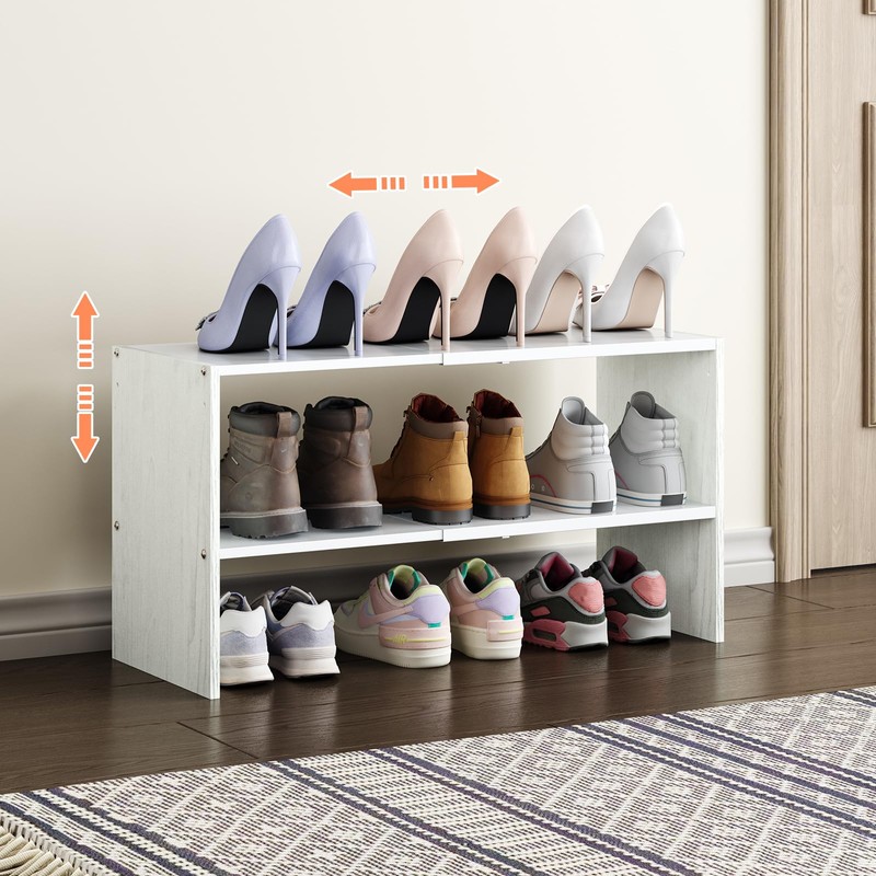 X-cosrack 2-Tier Shoe Rack Organizer for Closet, Expandable and Adjustable