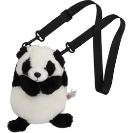 CALLARON Cute Panda Bag for Women Girls 25x15cm Small Shoulder Bag Adjustable Kawaii Panda Purse Plush Animal Backpack Shoulder Bag Panda Travel Bag, As Shown