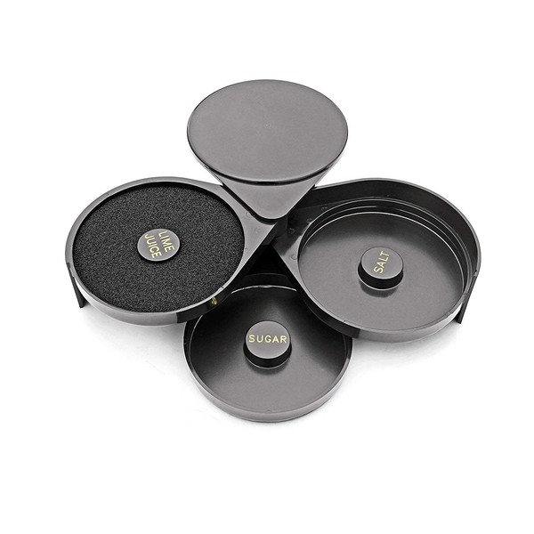 New Star Foodservice 48360 Plastic 3-Tier Bar Glass Rimmer, Black