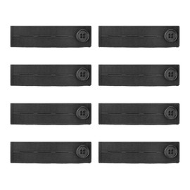 8 PCS Elastic Pants Waist Extenders, Adjustable Button Extender for Pants, Waistband Extender for Men and Women, Suitable for Jeans Pants Women and Men Jeans Dress (8 Black)