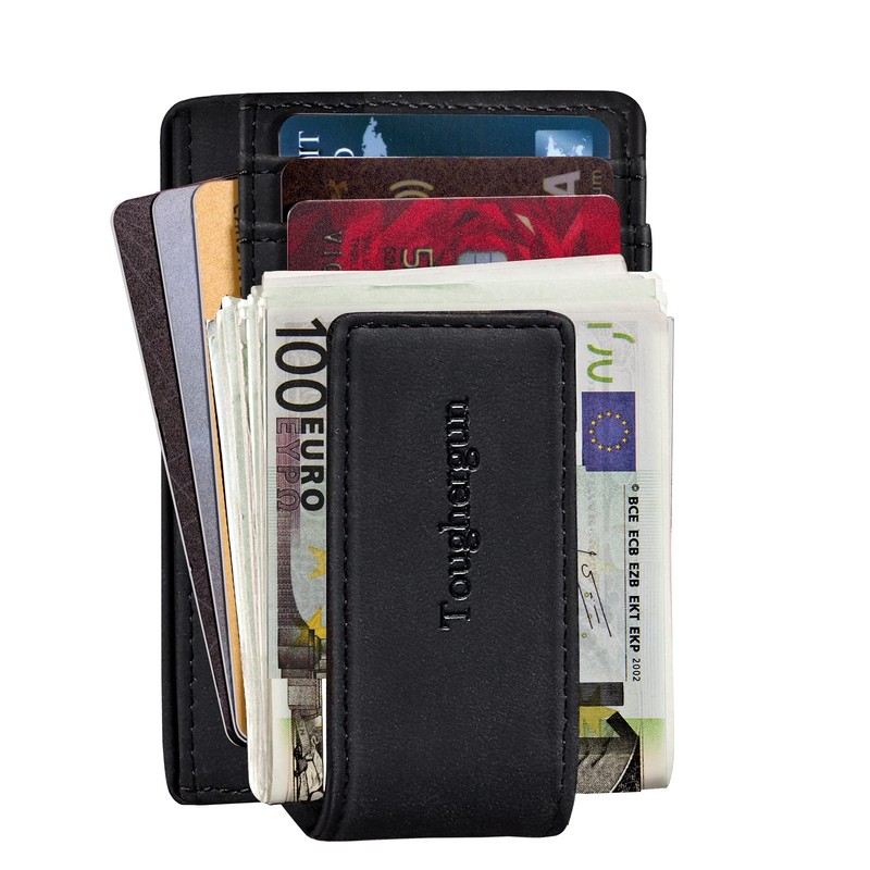 Toughergun Slim Wallet for Men RFID Blocking Money Clip, Minimalist