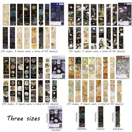 SHANFAA Pack of 180 Cosmic Starry Sky Stickers, Vintage Scrapbook Decorative Stickers for Laptops, Diary Accessories, Photo Album, Kids DIY Arts Crafts