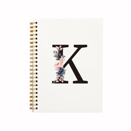 QUICQOD Spiral Notebook,Letter K Notebook,Initial Reading Journaling Notebooks,Monogram Gifts,Hardcover Spiral Notebook 5.5x8.3