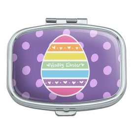 Cute Rainbow Happy Easter Egg Rectangle Pill Case Trinket Gift Box