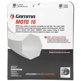 Gamma Sports Moto 16g Tennis String Set, 40', Black