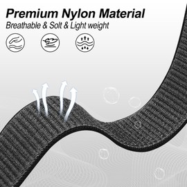 Koazon Hook and Loop Nylon Watchband Compatible with Garmin Venu 3/2/Forerunner 265/255,22mm Soft Elastic Lightweiht Sport Adjustable Replacement Strap for Garmin Viviactive 4 Women Men