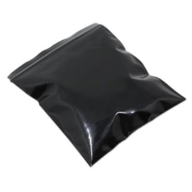 PABCK 100 Pieces 1.97x2.76 inch Black Reclosable Zip Bags 5.1mil Thickness Poly Plastic Packaging Resealable Zipper Lock Closure Bag for Storage