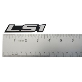 ERPART LS1 Embossed Silver on Black on Highly Polished Silver Real Aluminum Auto Emblem Badge Nameplate Compatible with Chevy Corvette Camaro Pontiac HSV Opel