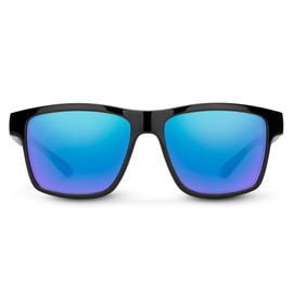 Suncloud A-Team Polarized Sunglasses,Black/Polarized Blue Mirror,One Size