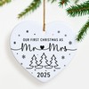 Heart Our First Christmas As Mr Mrs Ornament 2025, Wedding