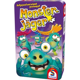 Schmidt Spiele 51443 Monsterjäger, Reisespiel, Bring mich mit Spiel in der Metalldose