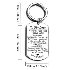Gift for Him Her Couple Keyring Boyfriend Gifts Girlfriend Gifts Husband Wife Gift Key Ring Valentine Day Gift Christmas Birthday Gifts (To My Love)