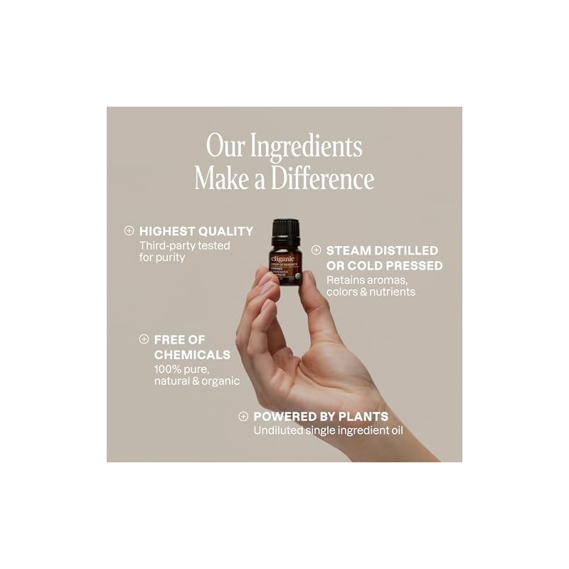 Cliganic Set de 5 Aceites Esenciales Orgánicos para Difusor, 15