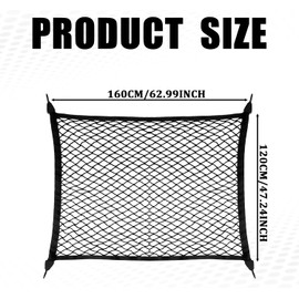 Red de carga KUQUTIDY para cama de camioneta, red de carga elástica para cama de camioneta con ganchos para SUV, red de malla para portón trasero de coche de 160X120 cm, redes de almacenamiento