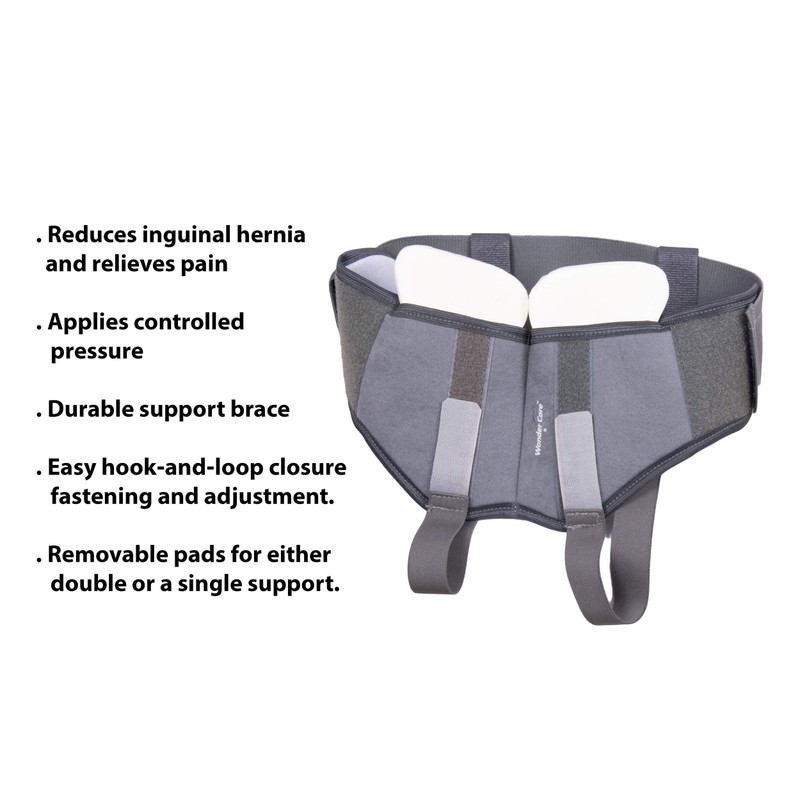 Wonder Care- Grey Hernia belt for men Truss Brace with