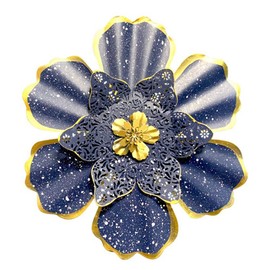 Metal Flower Ornament Wall Art Iron Flower Pendant for Home Garden Decoration