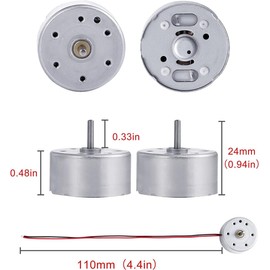 VISSQH Set of 6 Mini Motors Kit, 1.5V-9V Mini Small Electric Motor 1500 RPM, with Mini Fan Blade, Motor Mounting Bracket, Boat Rocker Switch, for DIY Toys