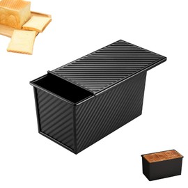450 g Dough Bread Baking Mould with Lid, Toast Bread Baking Tools, Toast Bread Pot, Bread Pot with Sliding Door, Reusable, with Ventilation Holes, Bread Baking Mould with Lid, for Toast and Cakes