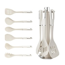 Kitchen Utensils Set, 482°F Heat Resistant Silicone Cooking Utensils Set,Kitchen Tools and Gadgets for Cooking Nonstick Cookware with Utensil Holder,BPA Free, Dishwasher Safe (White)