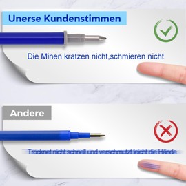 Pack of 14 Erasable Refills Compatible with Legami Gel Pens, Height 13 cm, Line Width 0.7 mm, Replacement Refill for Gel Pens Erasable, Refill Set for Gel Roller with Erasable Ink