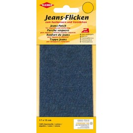 Kleiber 17cm x 15cm Iron On Denim Jeans Repair Patch-Cut to Size Required-Dark Blue