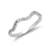 Sterling Silver 2mm Wave Ring with Clear CZ Crystals -