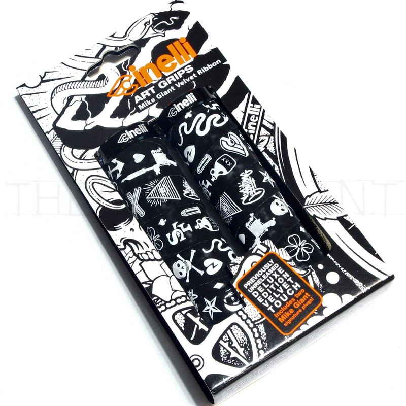 Cinelli X Mike Giant Art Design Bicycle Grips, Black