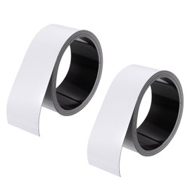 MECCANIXITY 2 Rolls Magnetic Strip with Strong 0.16 Feet x 9.84 Feet Magnetic Strip Tape,Magnetic Tape Labels Stickers for Whiteboards Refrigerator and Crafts White