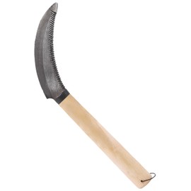 Zenport K201 Harvest Sickle/Berry Knife, 4.5-Inch Carbon Steel Curved Serrated Blade