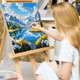 EFOTIML Paint by Number Kits for Adults, Beginners and Kids Age 8-12 Years, 1 Piece 16 x 20 Inch Canvas for Adult Painting Kits in Colorful Box (without Frame), Snow Mountains and