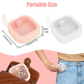 2pcs Hair Tie Organizer, EEEkit Portable Small Hair Tie Holder, Travel Hair Accessories Organizer Jewelry Storage Box for Cotton Swabs Keys, Hanging Small Items Desktop Storage Box for Women Girls