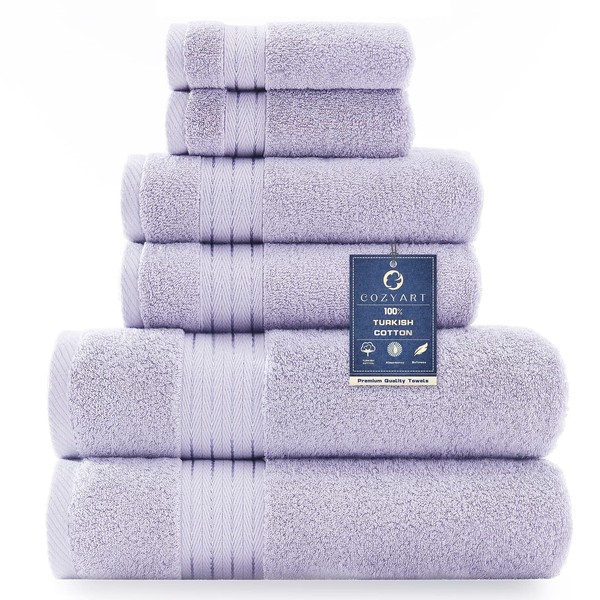 COZYART Lavender Luxury Bath Towels Set, Turkish Cotton Hotel Large