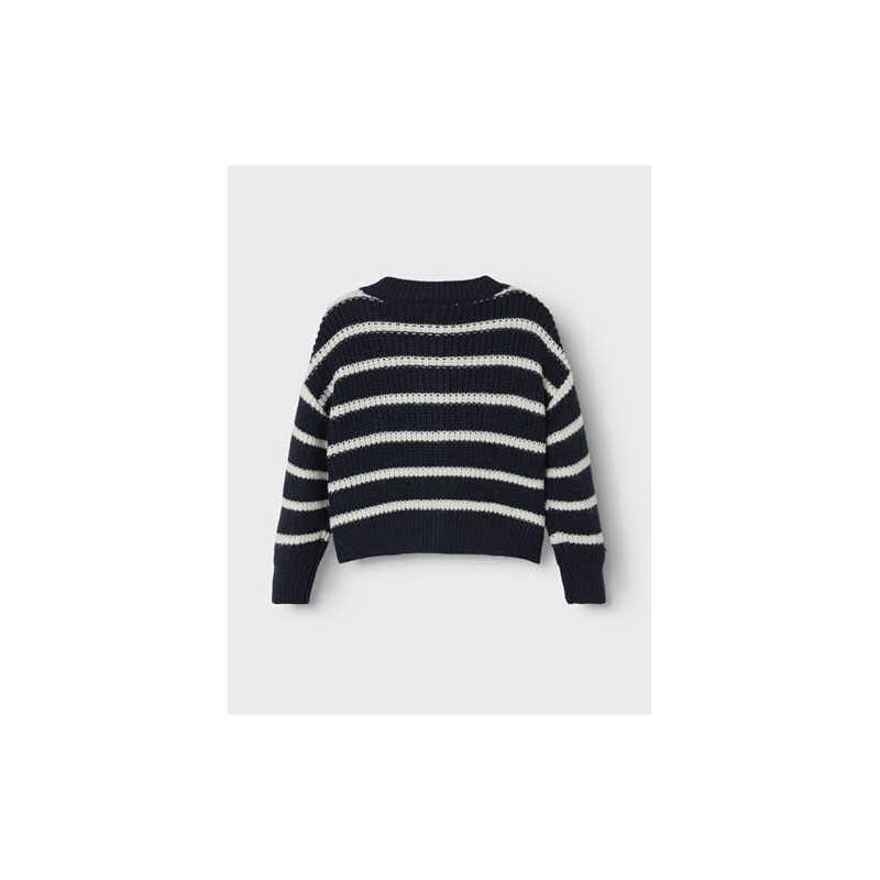 NAME IT Girl Striped Cardigan, Dark Sapphire