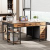 Huuger Computer Desk with 6 Drawers, 47 Inch Office Desk