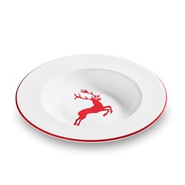 GMUNDNER KERAMIK Soup Plate, Deer Ruby, 9.4-Inch