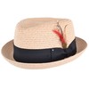 MAZ Unisex Paper Straw Pork Pie Hat Crushable Summer Trilby