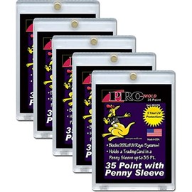 5-Count Pro-Mold 35pt. Magnetic One-Touch Card Holders Holds Sleeved Card MH35S