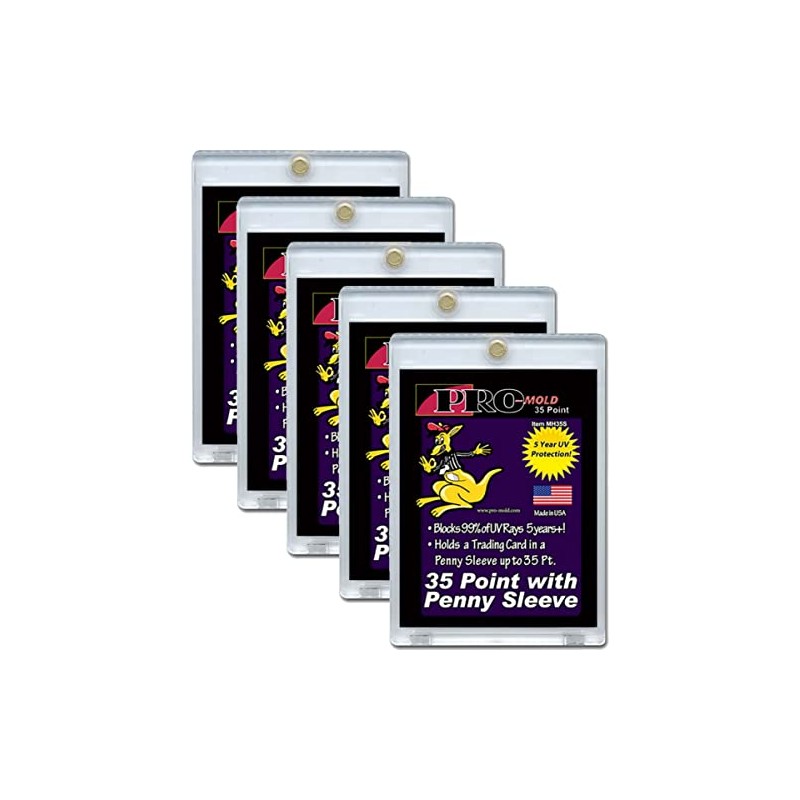 5-Count Pro-Mold 35pt. Magnetic One-Touch Card Holders Holds Sleeved Card