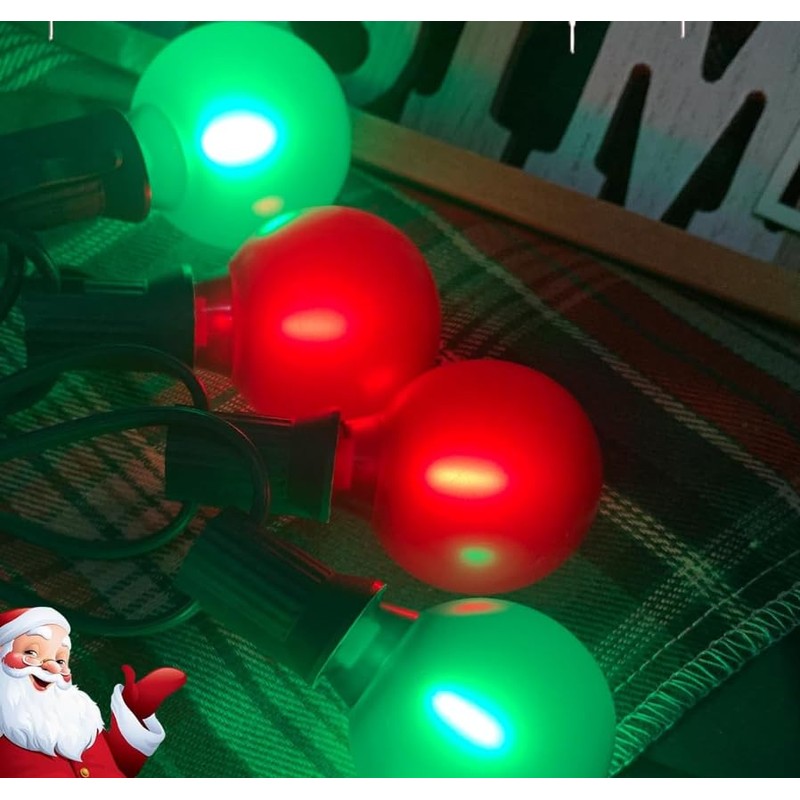 Xingzd 25Ft LED Christmas Outdoor String Lights, G40 Globe String