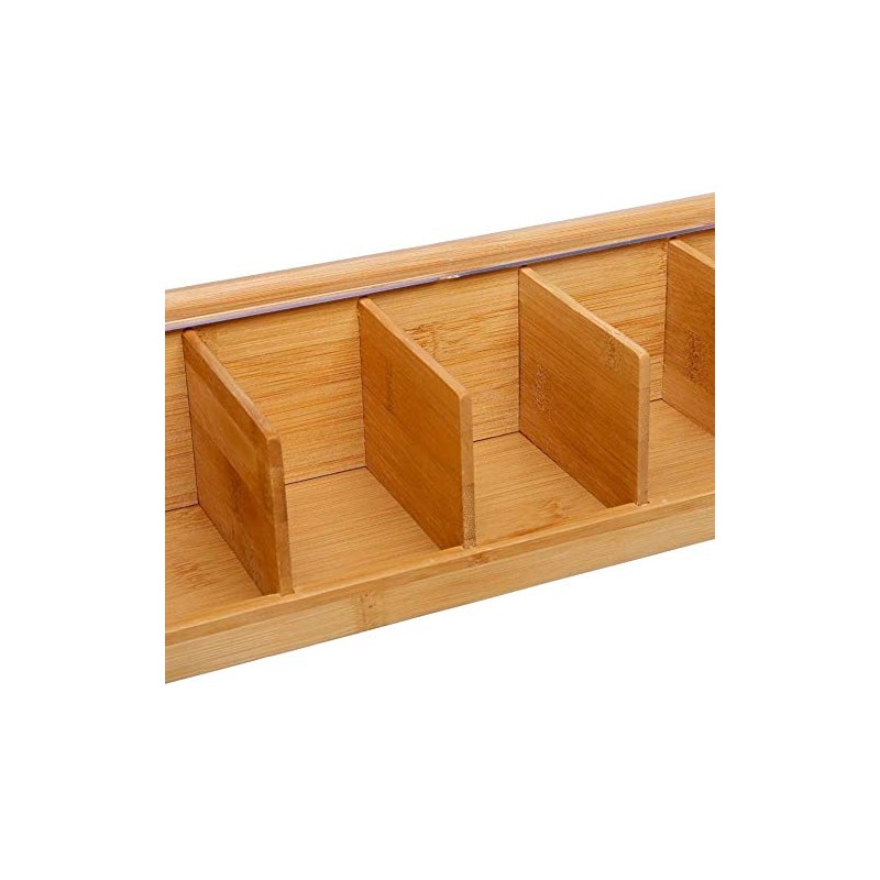VITA PERFETTA Bamboo Tea Box with 5 Compartments Storage Box